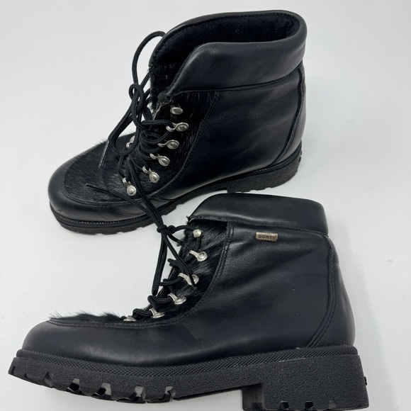 Sorel Black Fur Lace Up Boots - Picture 9 of 9